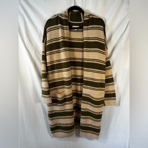 Knox Rose Sweaters - Knox Rose Striped Long Cardigan Size XXL
